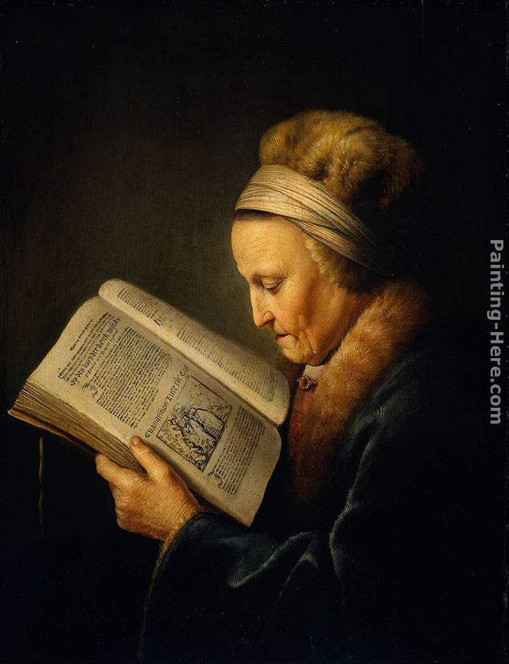 Old Woman Reading a Lectionary painting - Gerrit Dou Old Woman Reading a Lectionary art painting